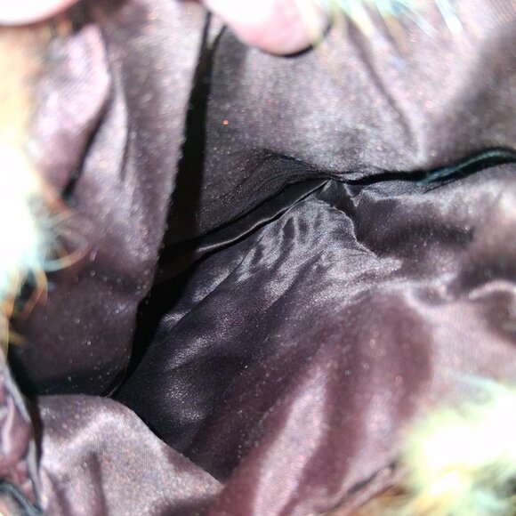 Vintage Fur Brown Beige Muff Purse Coinpurse Snap Closure Gorgeous - Picture 7 of 12